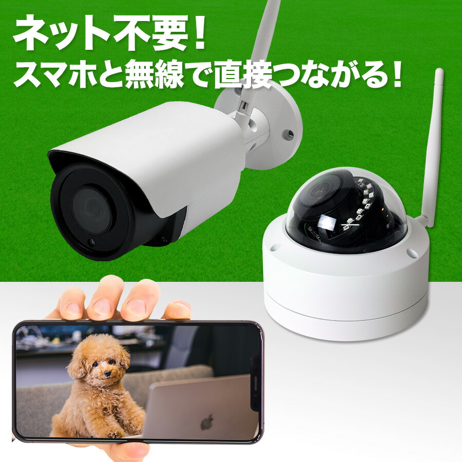 【今だけポイント10倍！7/31まで】500万画素 ネットワークカメラ 録画機能付き 無線/WiFI対応 【防犯カメラ/ネットワークカメラ 防犯カメラ 】 屋外 監視 IPカメラ ネットワークカメラ iPhone Android スマホ SDカード録画 強盗対策 しゃべるカメラ NDAA準拠｜防犯カメラのアチェンド