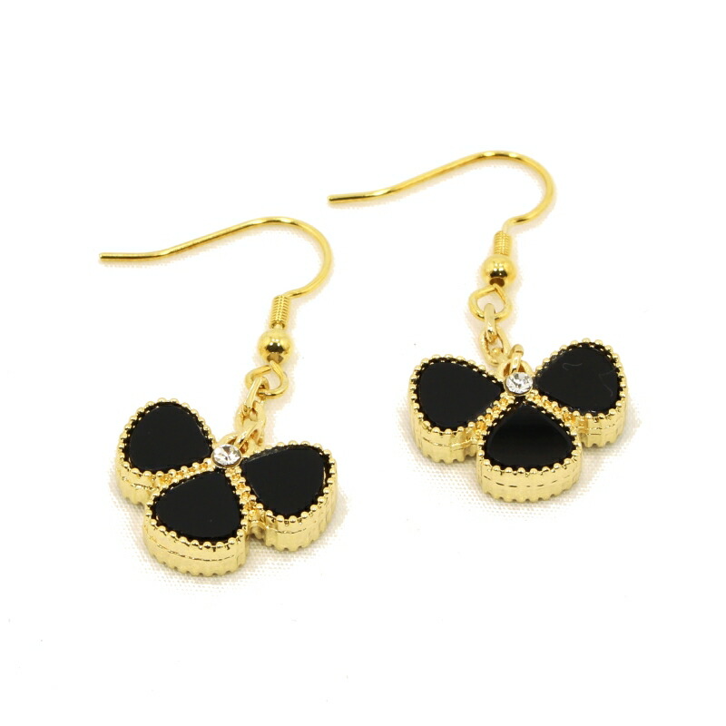 楽天市場】黄金花 ピアス フックピアス オニキスカラー ブラック 黒