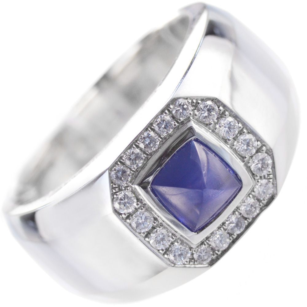指輪 メンズリング プラチナリング サファイア ダイヤモンド メンズ リング Pt950 幅広リング シュガーローフカボション GIA 非加熱サファイア 刻印入り 鑑別書付き ごつい 太め 男性 カラーストーン シンプル 30代 40代 50代
