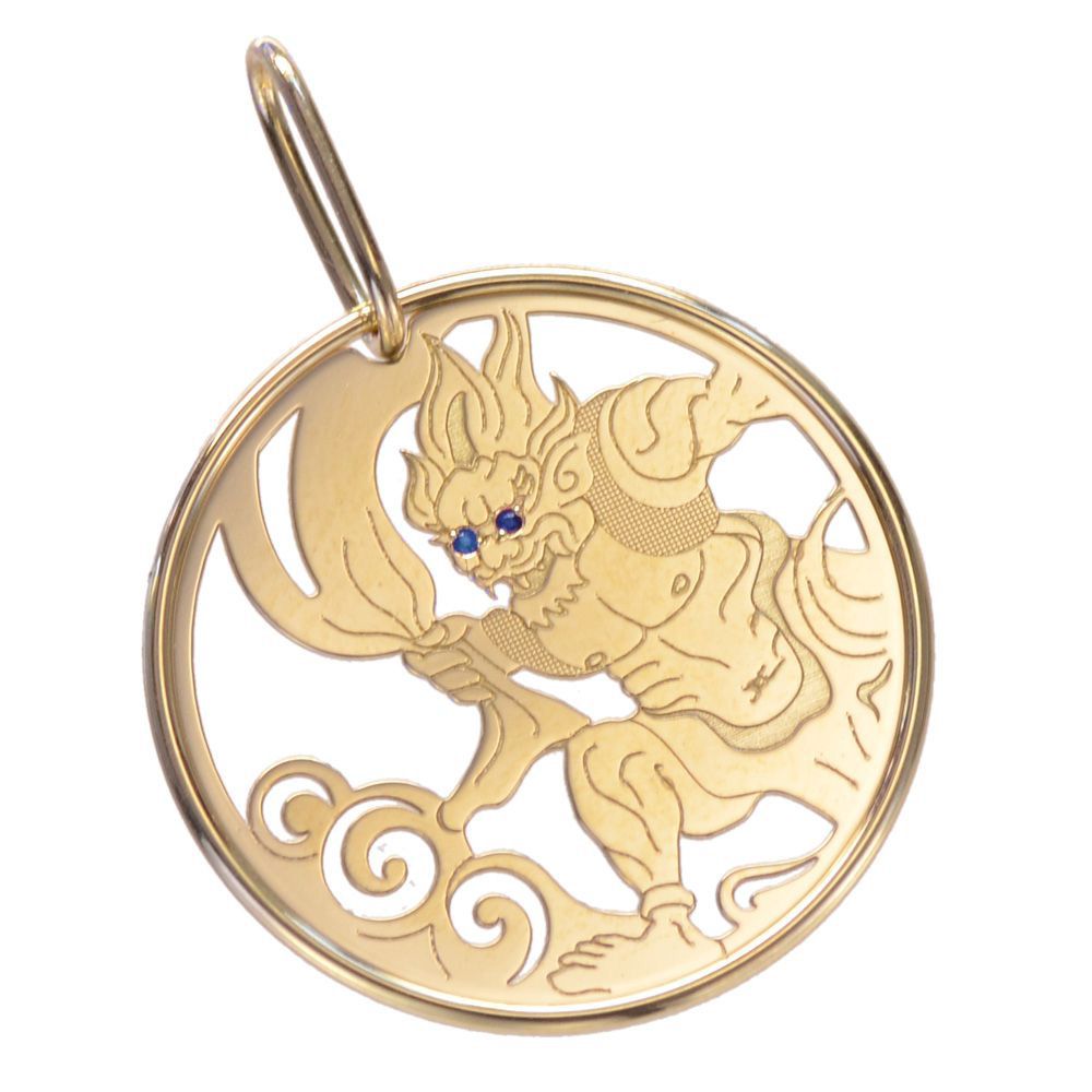 楽天市場】ペンダントトップ K18 18K プラチナ 風神 雷神 18金