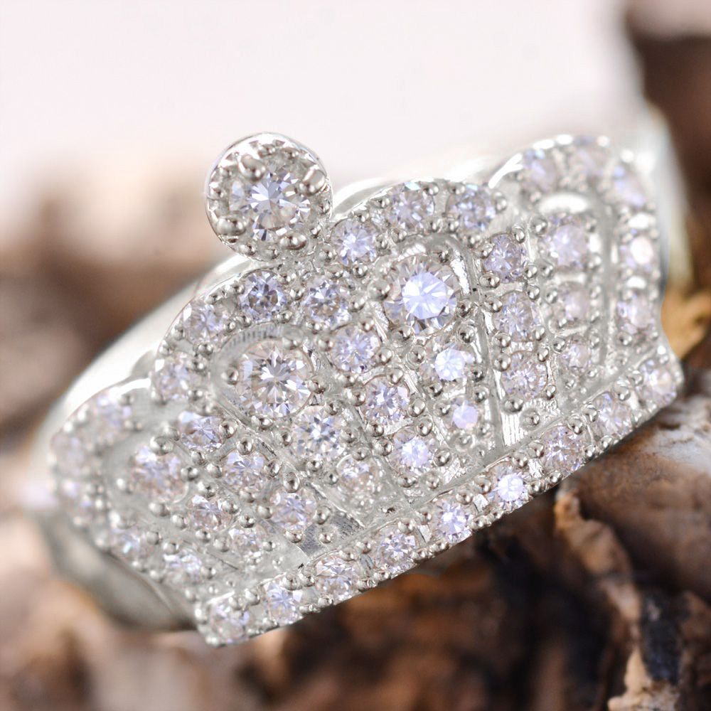 楽天市場】指輪 メンズリング 18金 K18 18K ダイヤモンド クラウン