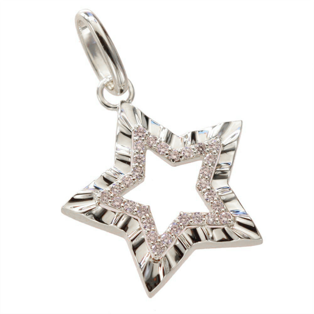 18KWG　ロシアンダイヤ　ペンダントヘッド 18KWG ロシアンダイヤ&テーパーBRダイヤペンダントヘッド 18KWG