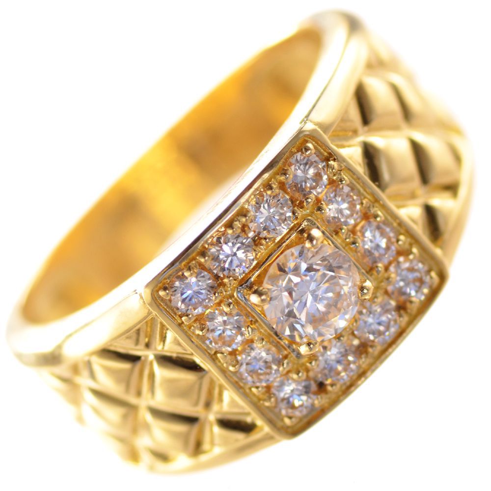 18金　七福神リング 楽天市場】指輪 メンズリング K18 18K ダイヤモンド 七福神 リング 18