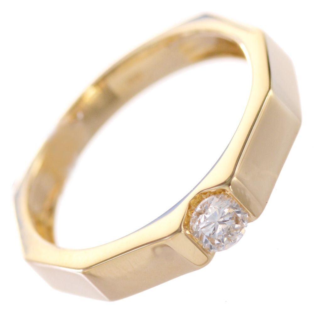 【マラソン期間限定★10%OFFクーポン】指輪 メンズリング 18金 K18 18K ダイヤモンド イエローゴールド はさみ留めダイヤ 一粒 リング シンプル 男性 日本製 刻印入り 鑑別書付き 30代 40代 50代