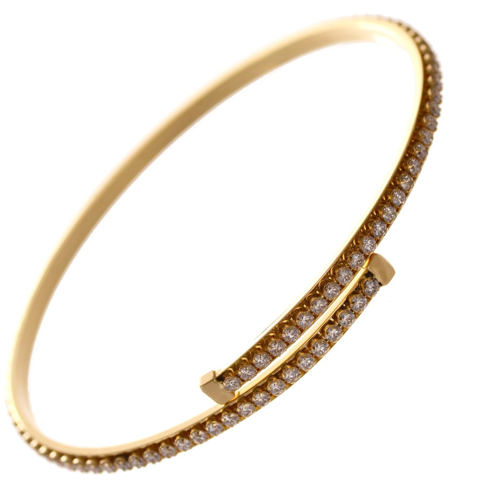 【マラソン期間限定★10%OFFクーポン】ブレスレット メンズ K18 18K 18金 ゴールド ダイヤモンド 2.20カラット 形状記憶 フリーサイズ バングル レディース ユニセックス 男女兼用 ジェンダーレスジュエリー 日本製 刻印入り 鑑別書付き【人気アイテム】【動画あり】｜アクセサリーマート