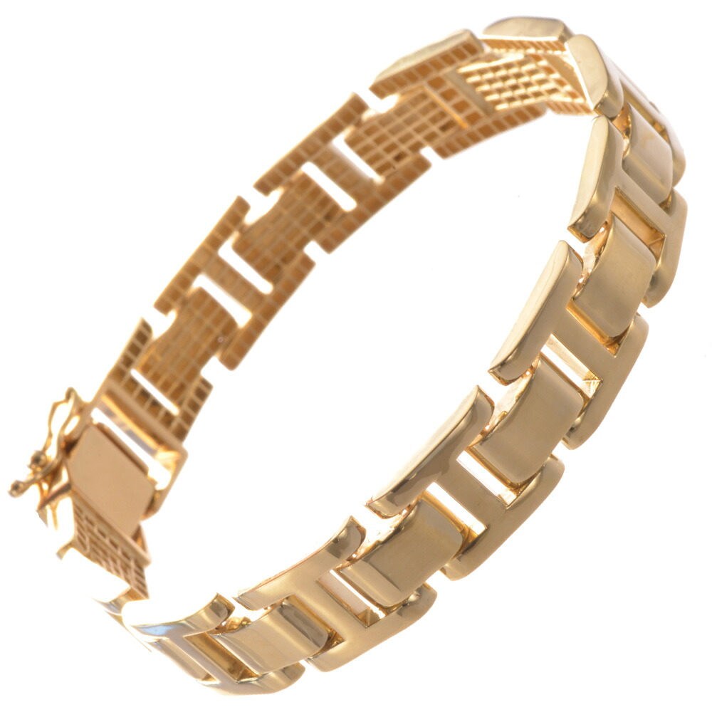 【マラソン期間限定★10%OFFクーポン】ブレスレット メンズ K18 18金 18K ブレスレット ゴールド 地金 幅広 太め 刻印入り シンプル プレゼント ギフト｜アクセサリーマート