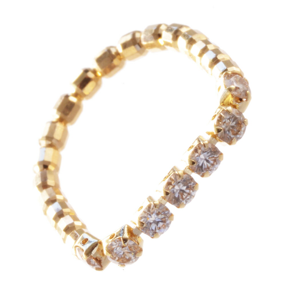 【マラソン期間限定★10%OFFクーポン】指輪 リング レディース K18 18K 18金 ダイヤモンド イエローゴールド フリーサイズ 伸縮 ジェンダーレス ユニセックス 刻印入り 鑑別書付き｜アクセサリーマート