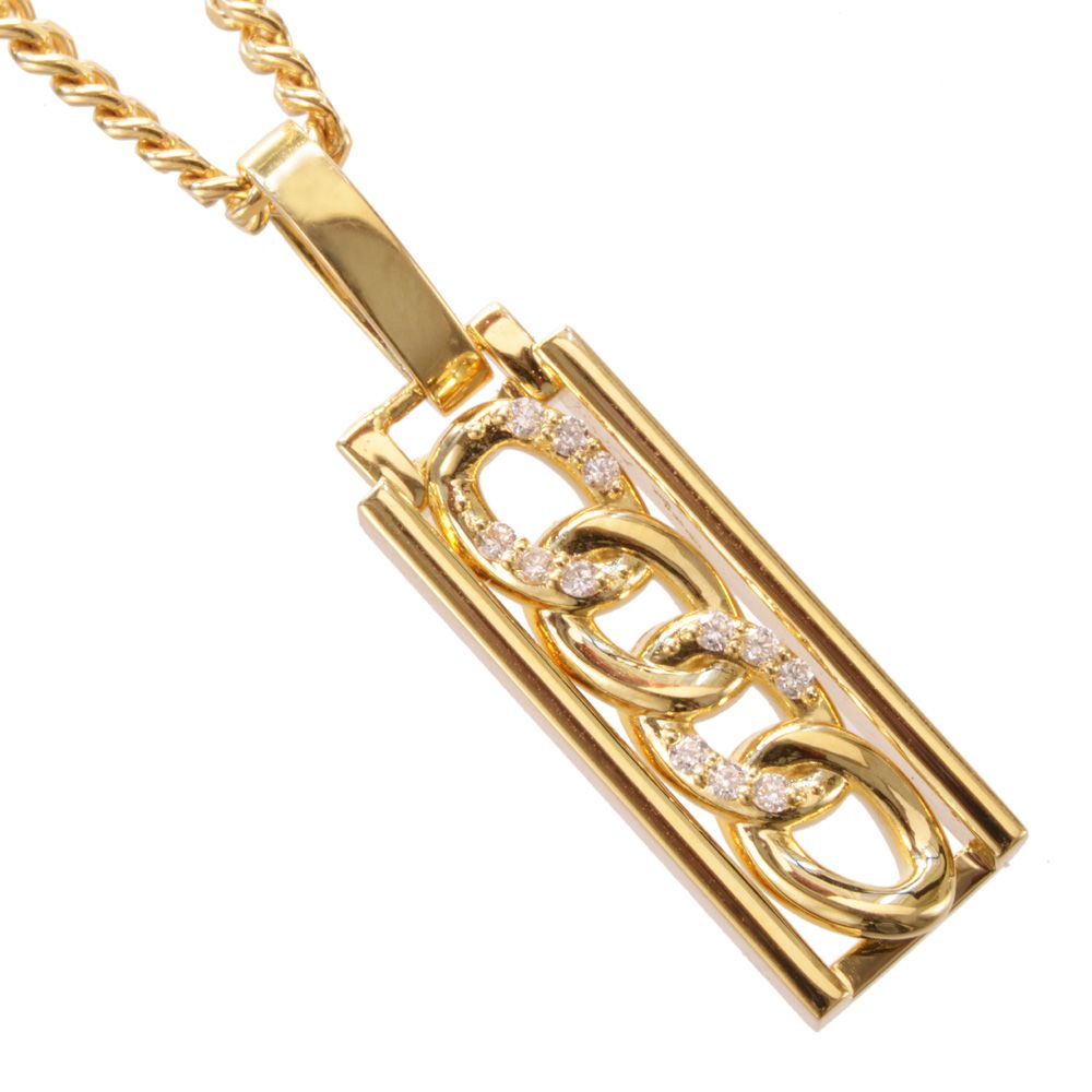 【マラソン期間限定★10%OFFクーポン】ネックレス メンズ K18 18K 18金 喜平 ダイヤモンド ペンダント イエローゴールド 徳力 10g 50cm 喜平チェーン 日本製 刻印入り 鑑別書付き プレゼント ギフト|アクセサリーマート