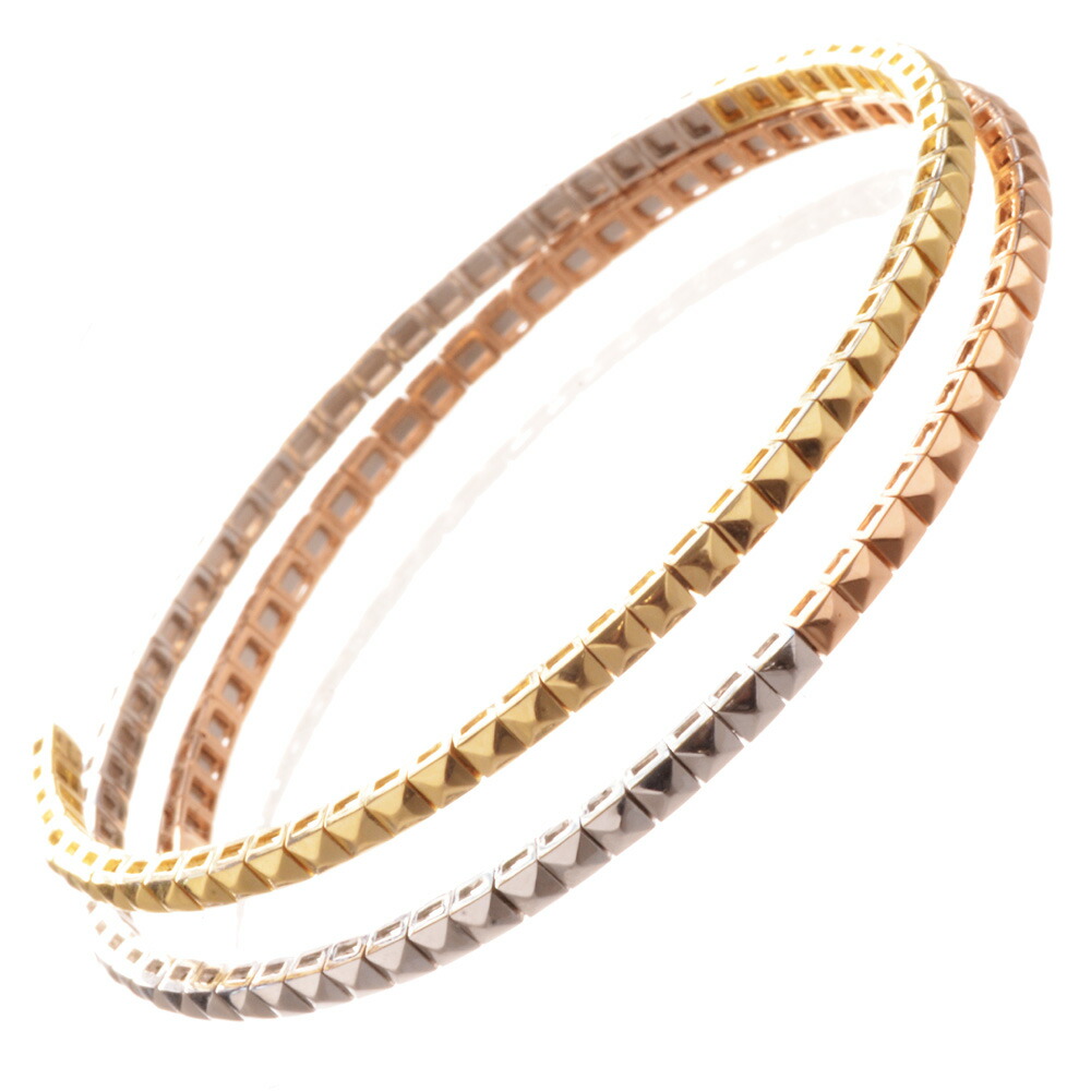 【マラソン期間限定★10%OFFクーポン】バングル メンズ K18 18金 18k プラチナ スタッズ 形状記憶 バングルブレスレット イエローゴールド ピンクゴールド Pt900 ジェンダーレスジュエリー 地金 3連 刻印入り シンプル プレゼント ギフト【動画あり】|アクセサリーマート