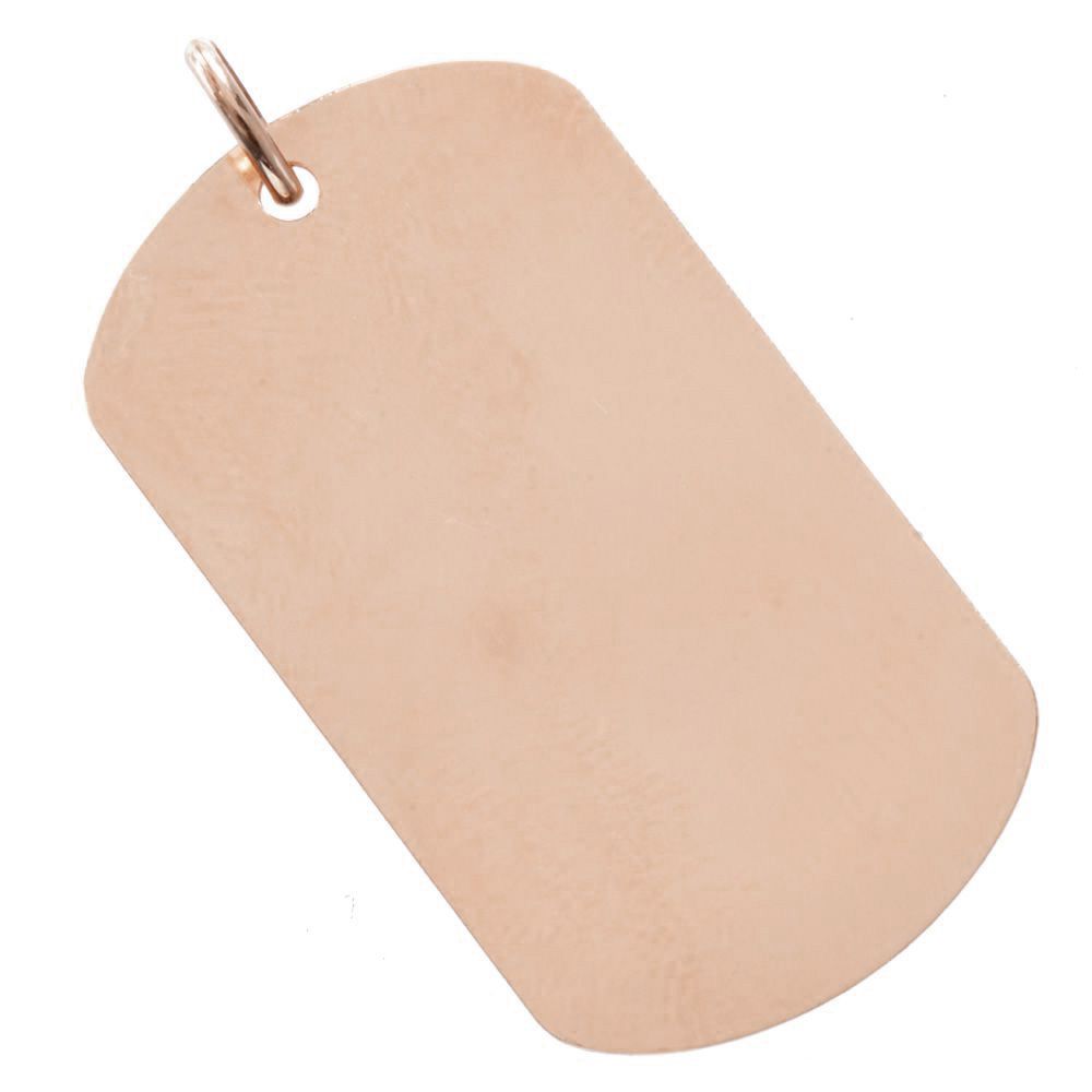 【マラソン期間限定★10%OFFクーポン】ペンダントトップ メンズ 18金 K18PG 18K ドッグタグ プレート ペンダントヘッド ネックレストップ ピンクゴールド 地金 シンプル 男性用 刻印入り|アクセサリーマート