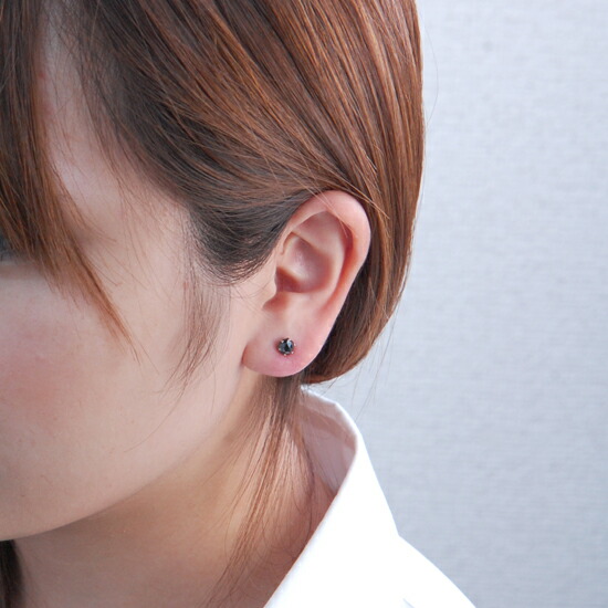Accessorymart Rakuten Global Market Black Diamond Earrings Black Diamond Earrings Platinum 900 X Large Gauge 1 Ct Rose Cut