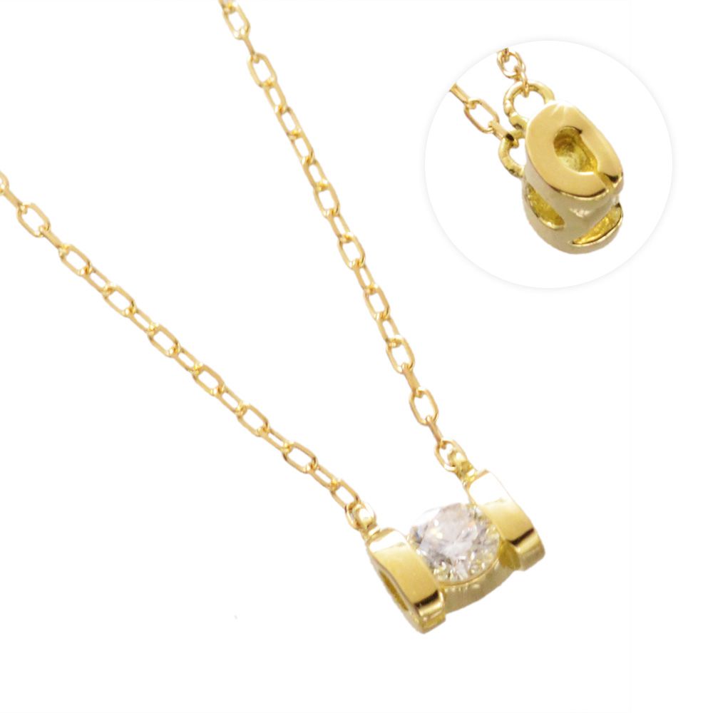 ネックレス レディース ダイヤモンド K18 アルファベットネックレス イニシャル 18金 C イエローゴールド｜アクセサリーマート