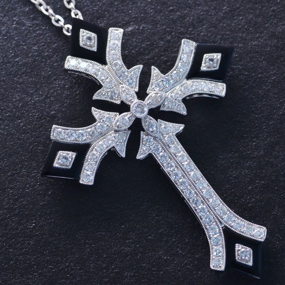 楽天市場】ネックレス メンズ 18金 クロス K18 18K ダイヤモンド 2