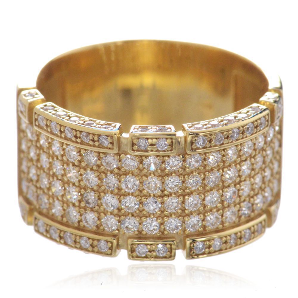 【マラソン期間限定★10%OFFクーポン】指輪 メンズリング 18金 K18 18K 18K ゴールド ダイヤモンド 幅広 パヴェリング 男性 日本製 刻印入り 鑑別書付き ごつい 太め シンプル 30代 40代 50代 60代 【人気アイテム】｜アクセサリーマート 371,250円