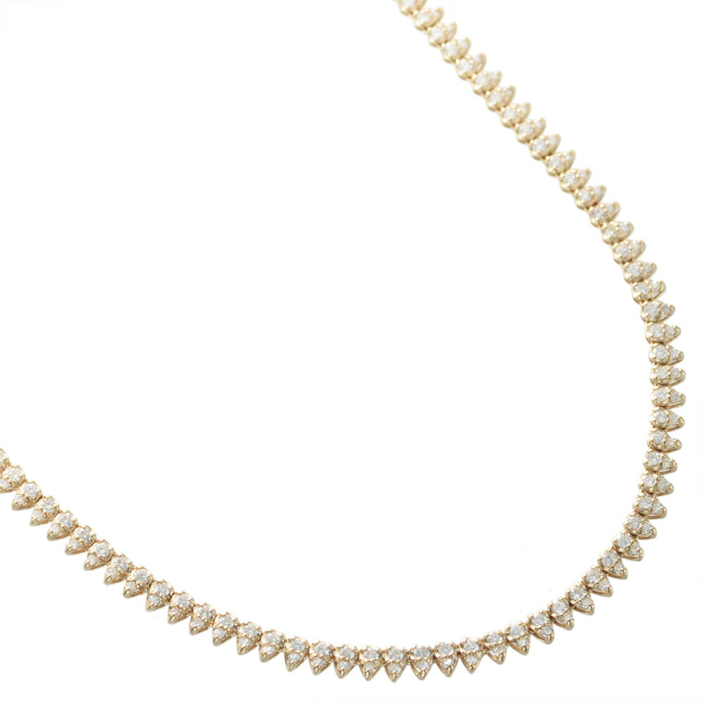 【マラソン期間限定★10%OFFクーポン】テニスネックレス 18金 ダイヤモンド 7カラット K18PG ピンクゴールド ロングネックレス レディース テニスチェーン 日本製 刻印入り 鑑別書付き|アクセサリーマート