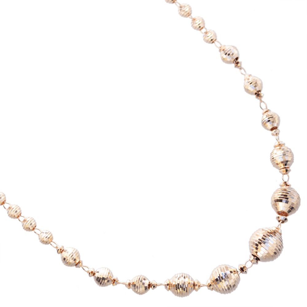 【マラソン期間限定★10%OFFクーポン】ロングネックレス K18 18K 18金 ピンクゴールド 70cm ミラーボール 地金 レディース 刻印入り【人気アイテム】｜アクセサリーマート