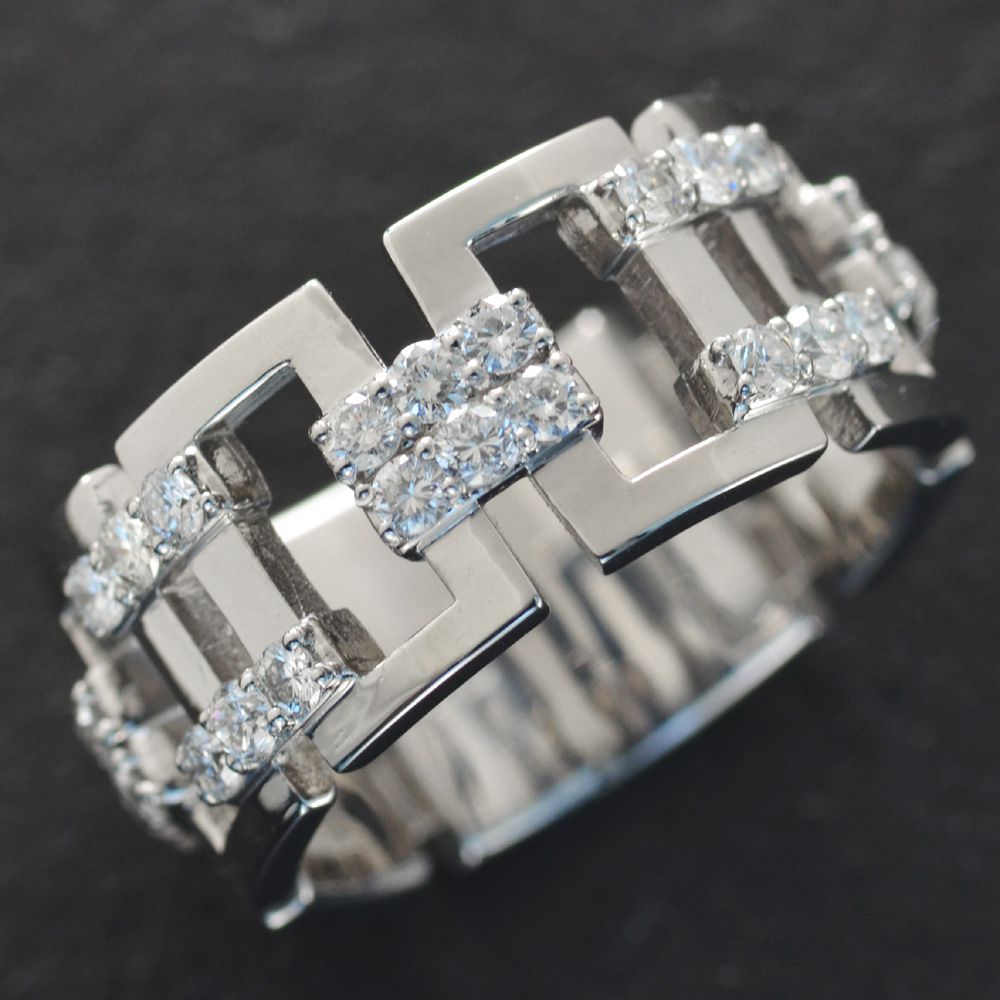 リング メンズ プラチナ 指輪 ダイヤモンド 1カラット 幅広 Pt900 男性用 日本製 刻印入り ごつい 太め 大きいサイズ 作製可能 Itklubi Ee