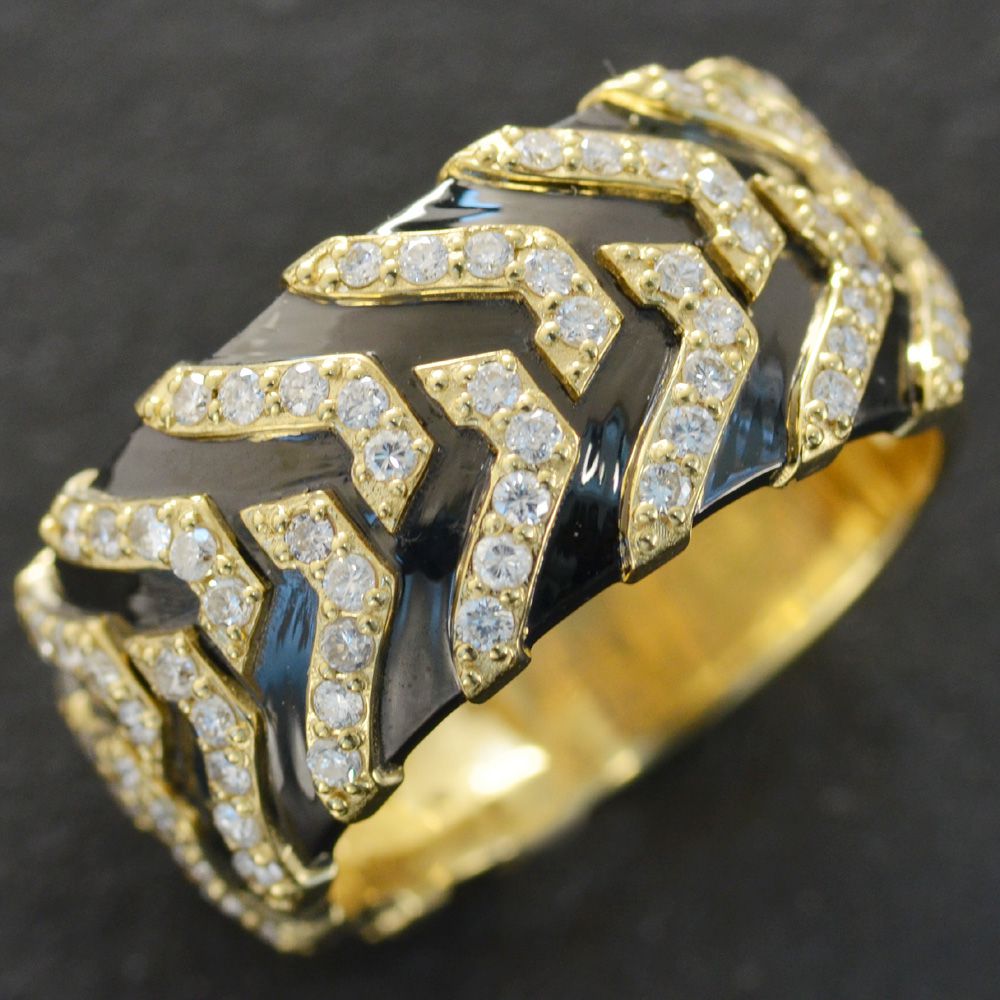 18金 リング メンズ 指輪 K18 ゴールド ダイヤモンド 1カラット 幅広 ブラックメッキ 男性用 日本製 刻印入り ごつい 太め 大きいサイズ 作製可能 Psicologosancora Es
