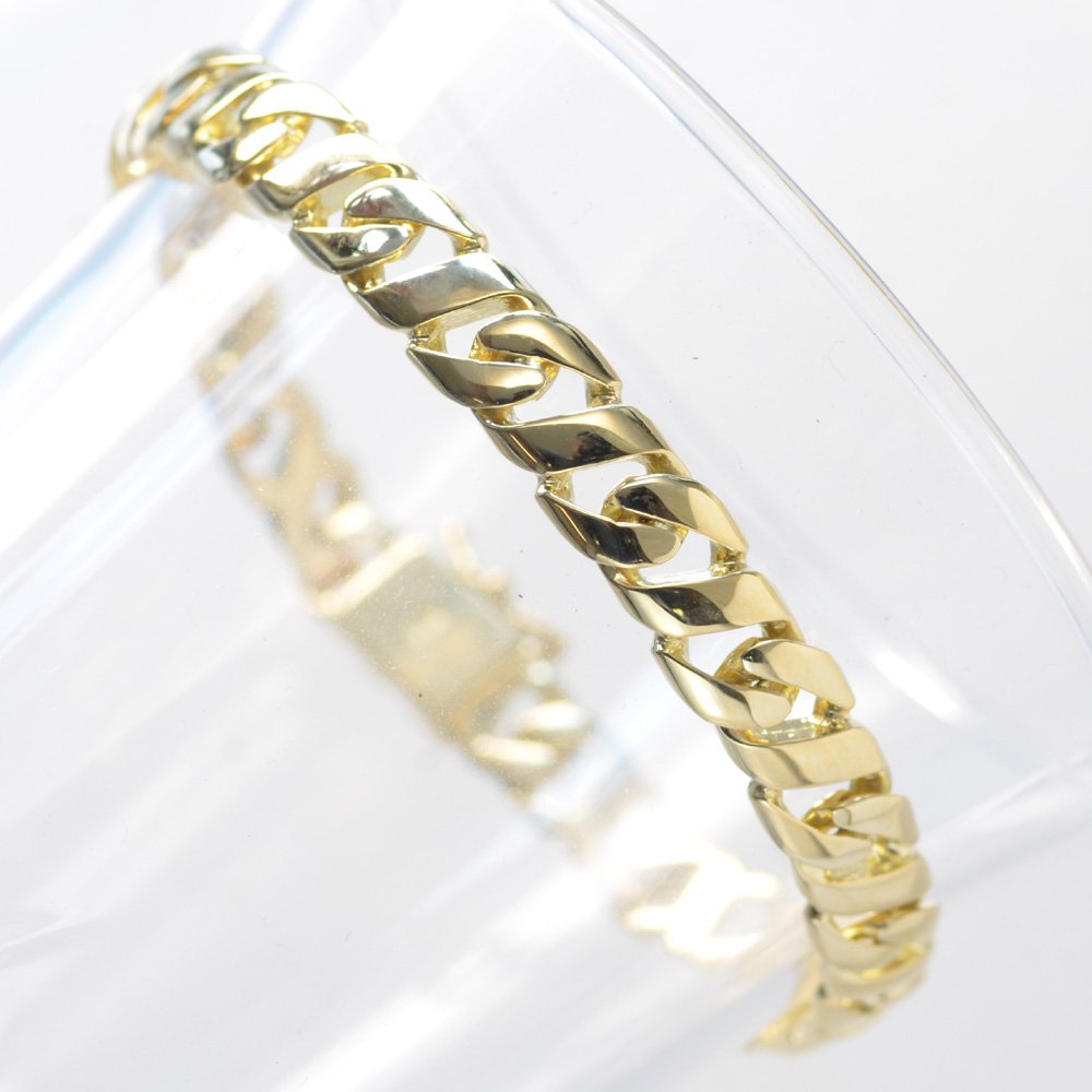 【マラソン期間限定★10%OFFクーポン】喜平ブレスレット 18金 K18 18K メンズ ゴールド 18cm 喜平 ブレスレット メンズブレスレット 日本製 刻印入り 男性 キヘイ 6mm幅 手造り 極上喜平 シンプル プレゼント ギフト 【standard】|アクセサリーマート