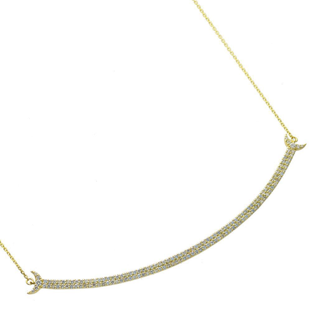 ネックレス レディース K18 18K 18金 ゴールド ダイヤモンド スマイル パヴェネックレス 刻印入り 鑑別書付き 日本製 大きめ 女性【人気アイテム】