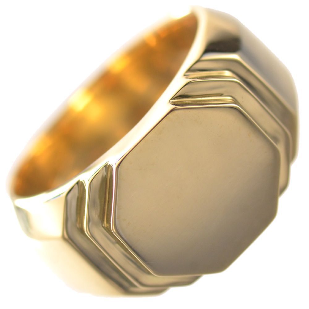 楽天市場】18金 印台 リング 指輪 メンズリング K18 18K ピンク