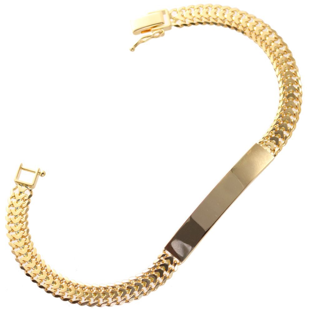 楽天市場】ブレスレット メンズ K18 18K 18金 ゴールド IDプレート