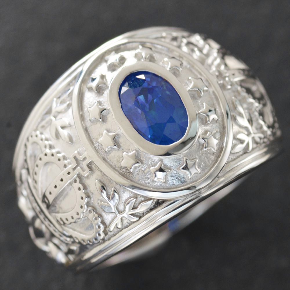 楽天市場】プラチナ リング メンズ 指輪 Pt900 サファイア