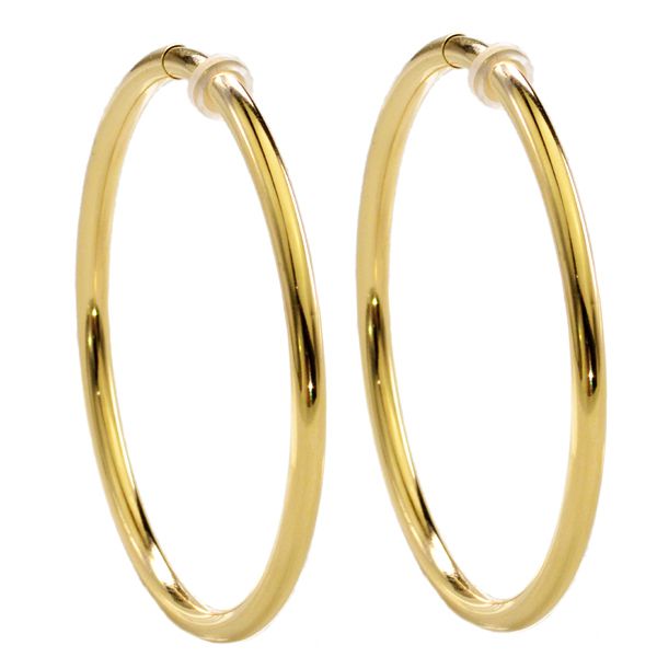 楽天市場】フープイヤリング K18 18金 ゴールド シンプル