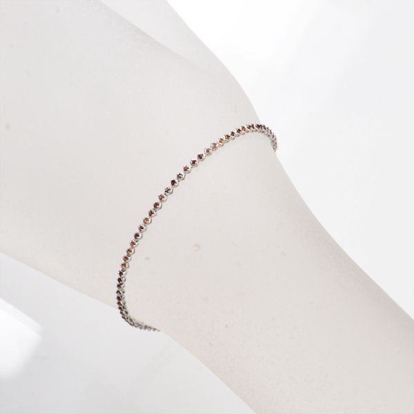 K18テニスブレスレット K18 天然 ダイヤモンド クラウン テニス ブレスレット / 18K