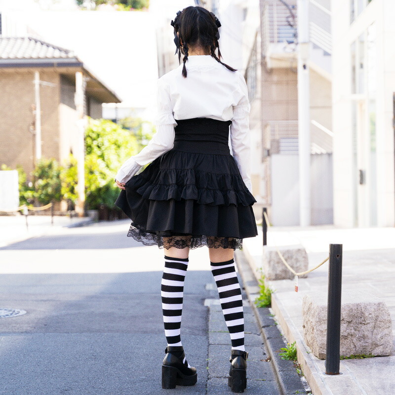楽天市場 スピンドルbワンピース ゴスロリ ワンピース 黒 ドレス 衣装 服 ゴシック ロリータ ゴス パンク ロック V系 バンギャ スカート ハイウエスト 原宿 原宿系 ファッション レディース メイド コスチューム コスプレ ブラック ストライプ Acdc Rag Acdc Rag 原宿