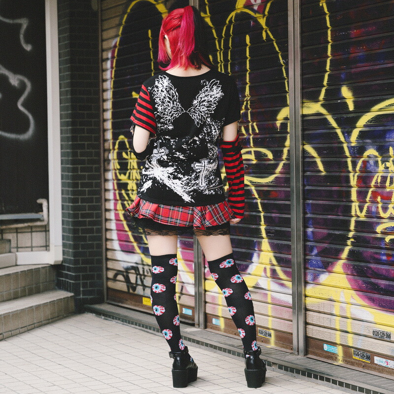 楽天市場 リバースロンt 原宿系 ファッション パンク ロック Tシャツ 長袖 半袖 ロングtシャツ ロンt カットソー トップス ボーダー 薄手 個性 的 派手 ライブ衣装 V系 バンギャ レディース ダンス 衣装 ヒップホップ アームセパレート Acdcrag メール便可 Acdc Rag