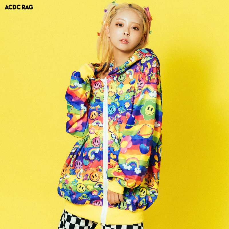 【楽天市場】【50%OFF】RAINBOW PF ZIPパーカー MIX 長袖 y2k 
