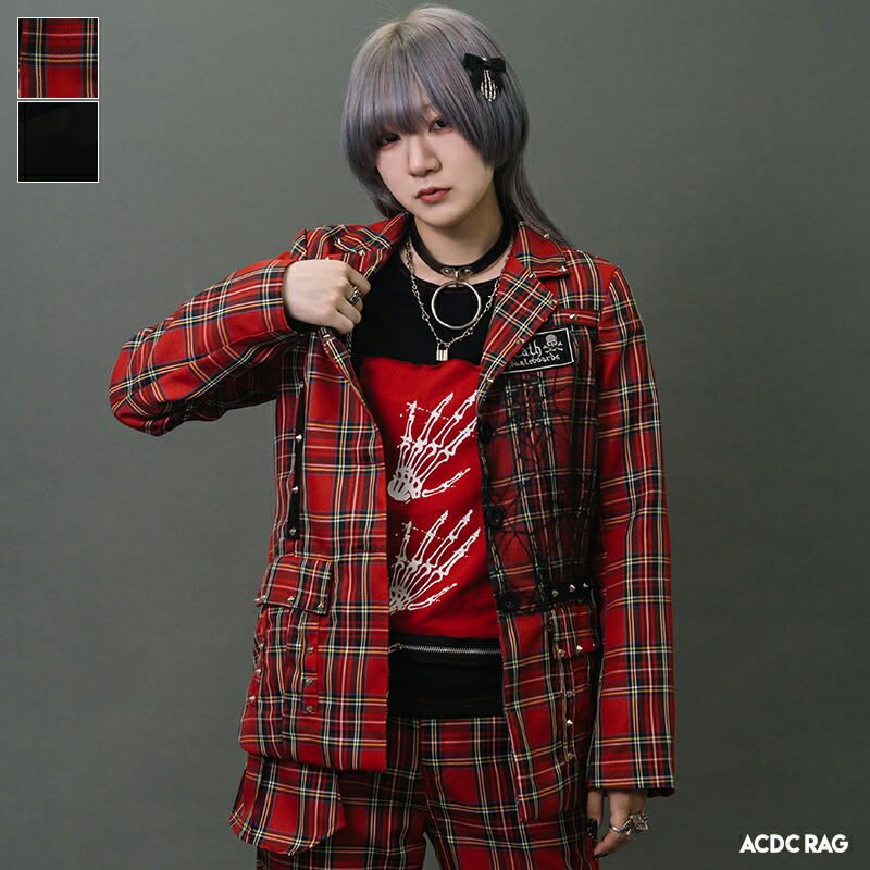 45rpm★80s～90sヴィンテージ★赤チェック ダブル テーラードジャケット 45rpm☆80s～90sヴィンテージ☆赤チェック ダブル テーラード