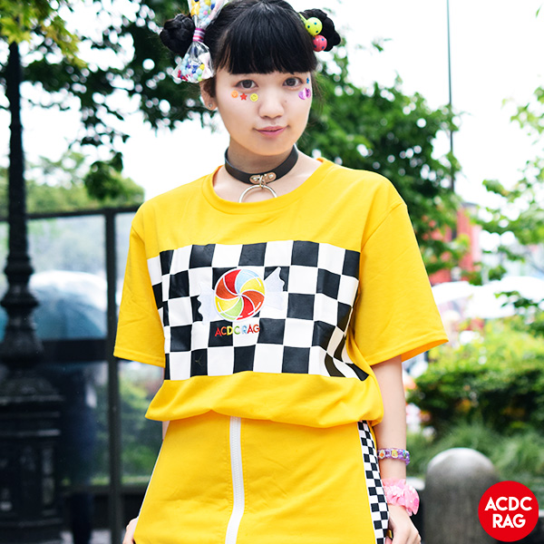 楽天市場 Popキャンディ チェックt Tシャツ 原宿系 韓国 ファッション レディース メンズ 刺繍 派手 かわいい 派手カワ ストリート カラフル 大きいサイズ ダンス 衣装 ヒップホップ ガールズ 個性的 Acdc Rag メール便可 Acdc Rag 原宿竹下通り店