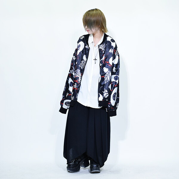 楽天市場 カブキma 1 和柄 病み 服 病みかわいい ブルゾン アウター ジャケット 薄手 秋冬 原宿 原宿系 ファッション パンク ロック V系 ヴィジュアル系 かわいい 派手カワ 個性的 レディース サブカル 大きいサイズ ダンス 衣装 ヒップホップ 黒 ブラック Acdc Rag