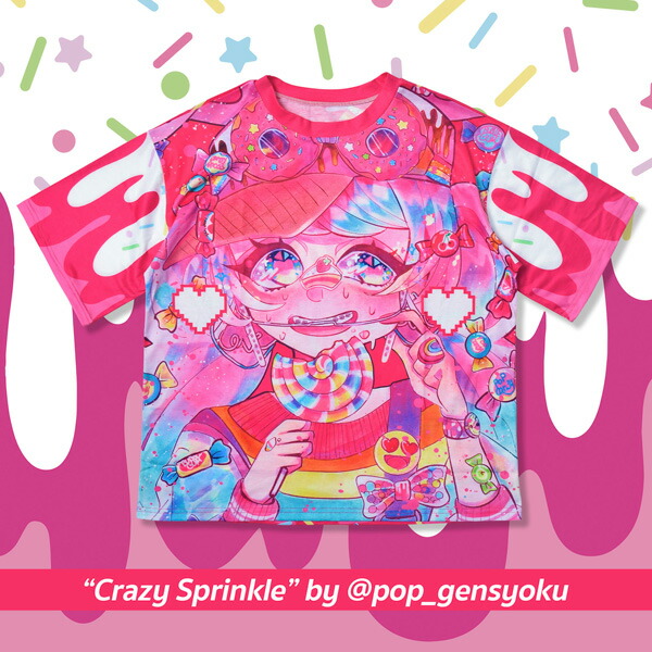 楽天市場 Crazy Sprinkle Tシャツ 半袖 原宿 原宿系 派手カワ かわいい カラフル ビビッド デコラ 個性的 ポップ キュート ファンシー ダンス 衣装 ヒップホップ レディース Acdcrag メール便可 Acdc Rag 原宿竹下通り店