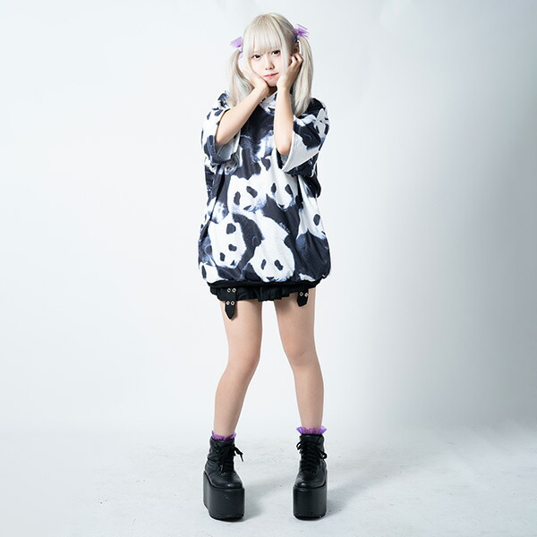 楽天市場 半袖 パンダ Bigパーカー パンダ パーカー 薄手 レディース メンズ グッズ 服 原宿 原宿系 ファッション サブカル 動物 アニマル 総柄 大きいサイズ 派手 かわいい 派手カワ 個性的 パンク ロック V系 病みかわいい プルパーカー 白 黒 Acdcrag Acdc Rag 原宿