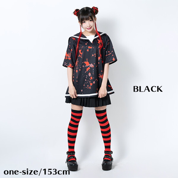 楽天市場 半袖 ブラッド セーラー パンク ロック ファッション V系 病みかわいい 病み セーラー Tシャツ トレーナー 薄手 原宿 原宿系 ファッション レディース かわいい 派手カワ 個性的 コスプレ ゴシック 血のり 白 黒 ブラック ホワイト Acdcrag メール便可 Acdc