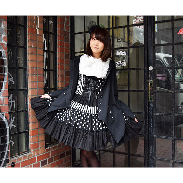 楽天市場 ドットストライプワンピース ゴスロリ ワンピース 黒 ドレス 衣装 服 ゴシック ロリータ ゴス パンク ロック V系 バンギャ 原宿 原宿系 ファッション レディース メイド コスチューム コスプレ ブラック ストライプ ドット柄 Acdc Rag Acdc Rag 原宿竹下通り店