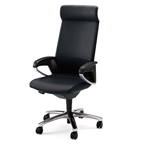 【組立無料】 コクヨ マネージメントチェア フィロソフィー CR-G383APLQB6-V ヘッドレスト付 ランバーサポート付 肘付 本革/ブラック フローリング用