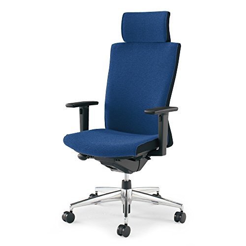 【組立無料】 コクヨ オフィスチェア プント CR-GA2415F6GMT5-V ヘッドレスト付 可動肘 (布)スタンダード/インディゴブルー フローリング用｜オフィス家具専門　エースストア