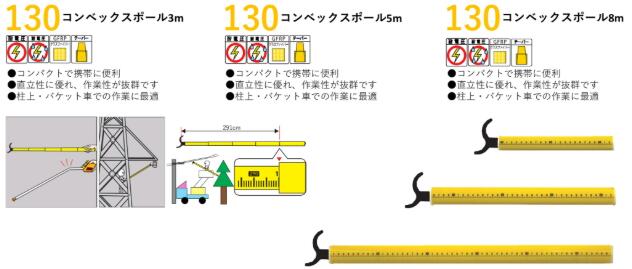 【法人向け】宣真実業 コンベックスポール 130-5T 全長5ｍ 注ぐ