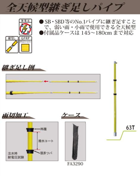 【法人向け】 宣真実業  全天候型付け足り配管 63T 全長1.4ｍ