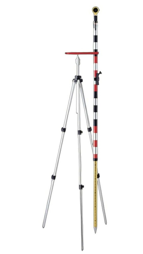 ハイビスカス プリズム三脚 HPT-50 グリップ部分は360度回転 プリズムポール ピンポール スタッフの固定に｜現場監督