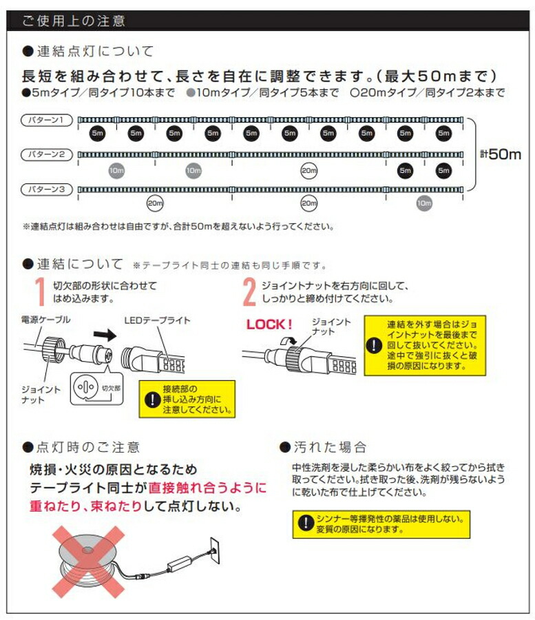 市場 HATAYA LEDテープライトのみ 発光色 白 10ｍタイプ単体 LTP-10 屋外用防雨型