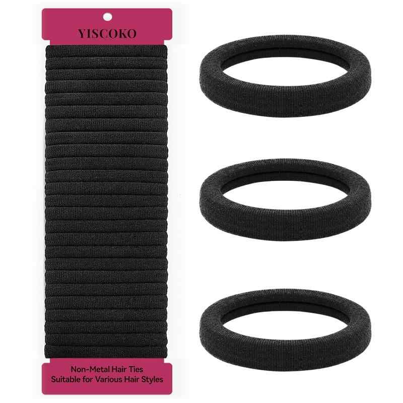 楽天市場】【送料無料】YISCOKO 50個女性用ヘアゴム 黒、髪ゴム 黒
