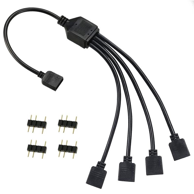 各4本 RGBケーブル 楽天市場】ARGBファン用電源ケーブル 4分岐ケーブル アドレサブルLED用