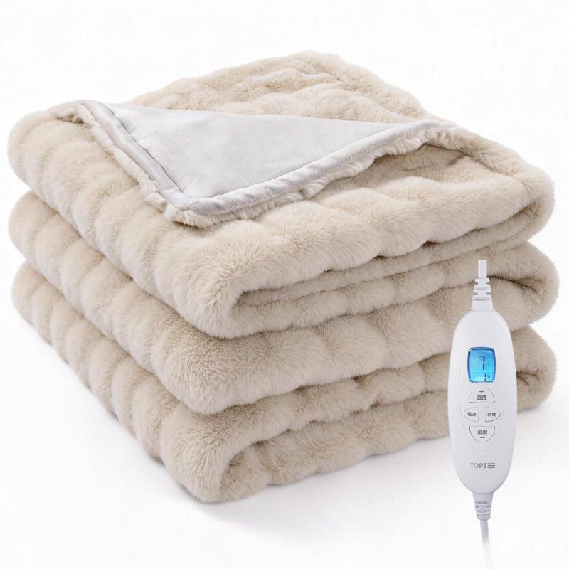 楽天市場】電気毛布 TOPZEE 掛敷き兼用 でんき掛敷毛布 ラビットファー