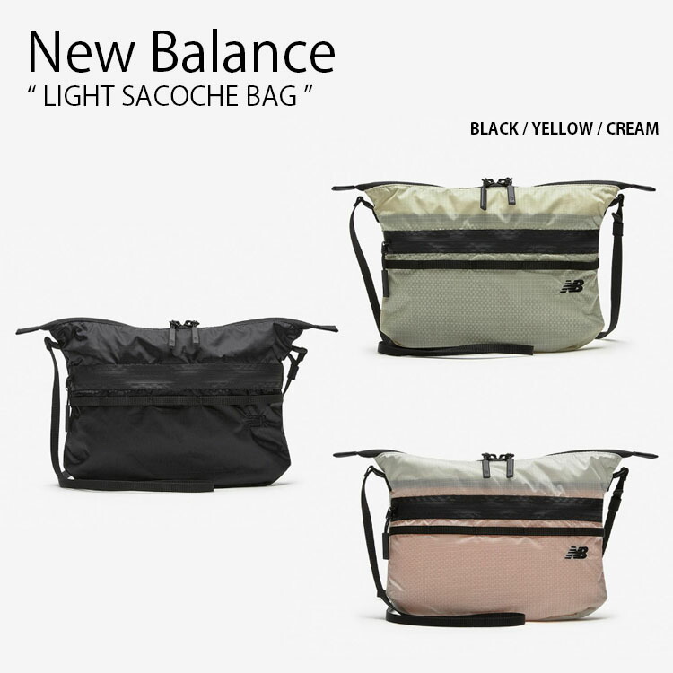 New Balance ニューバランス ショルダーバッグ LIGHT SACOCHE BAG ライト サコッシュ バッグ クロスバッグ かばん ロゴ カジュアル ストリート ブラック イエロー アイボリー メンズ レディース 男性用 女性用 男女共用 NBGCFS1106【中古】未使用品