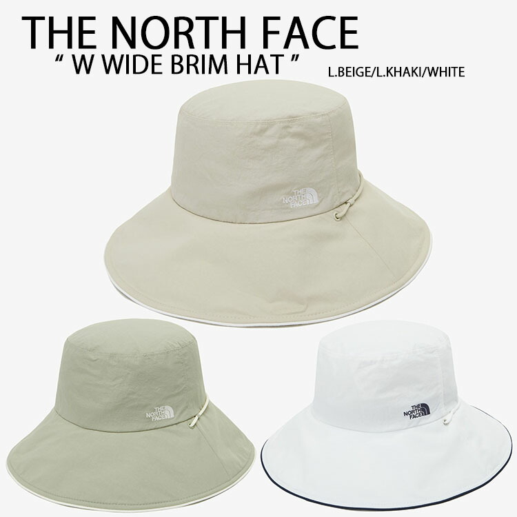 THE NORTH FACE ノースフェイス レディース ハット W WIDE BRIM HAT ワイドブリムハット つば広 BEIGE KHAKI WHITE 帽子 あごひも付き チンストラップ ベージュ カーキ ホワイト NE3HP17A/C/D【中古】未使用品